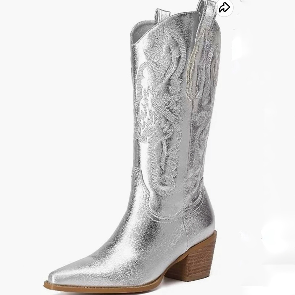 Brand New Silver Cowboy Boots size 11